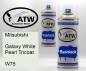 Preview: Mitsubishi, Galaxy White Pearl Tricoat, W75: 400ml Sprühdose + 400ml Klarlack - Set, von ATW Autoteile West.